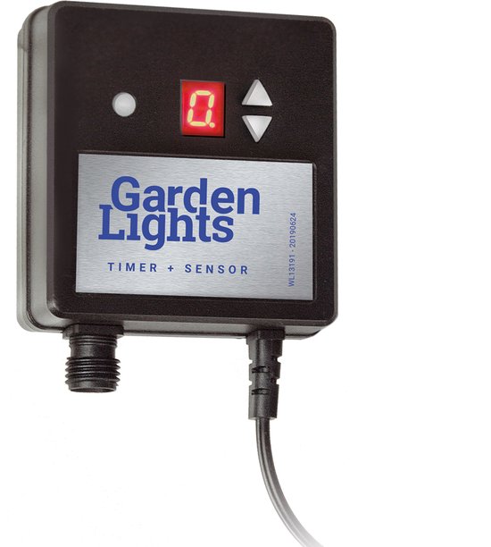 Garden Lights Tijdschakelaar - IP44 - Kunststof - 150w & 12v - 2 x 6 x 14cm - Zwart