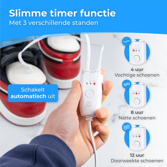 Nuvance - Schoenendroger - Schoendroger met Timer - Schoenverfrisser - Droogfunctie - Wit