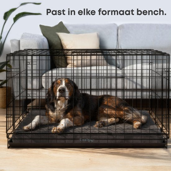 CozySense® Orthopedisch Hondenkussen 90 X 55 Cm – Maat L - Waterdicht – Geschikt Als Benchkussen & Hondenbed - Wasbare Hoes - Zwart