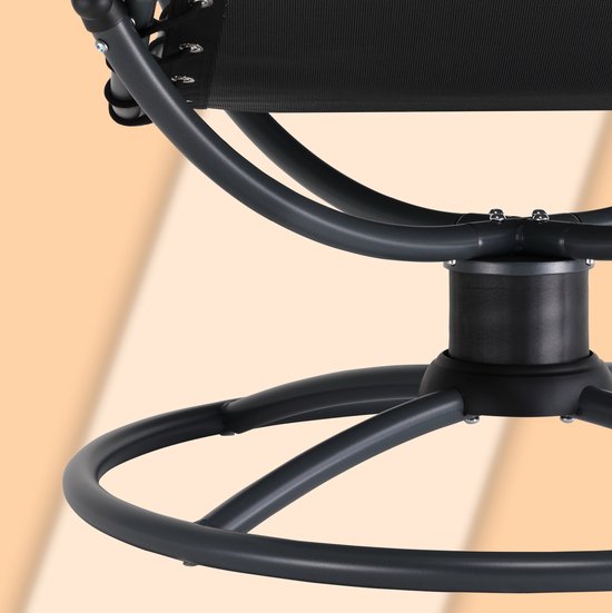 Casaria Ligstoel Eve - 360° draaibaar incl. Kussen - Antraciet