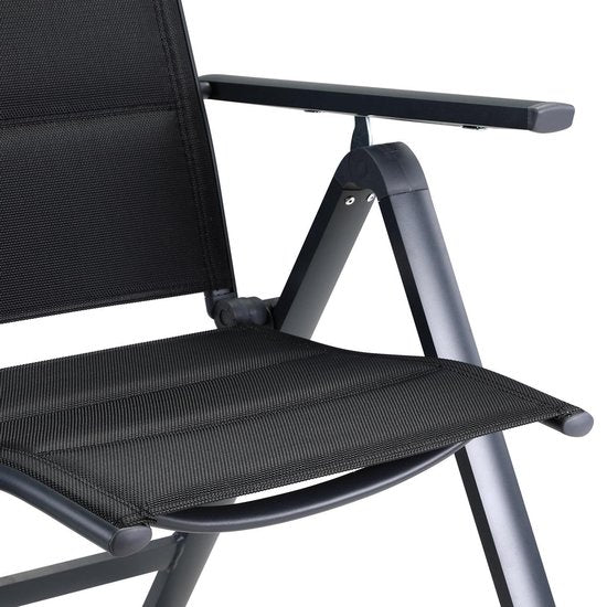 Casaria Tuinstoel Set van 2 - Aluminium Inklapbaar 7 Standen - Antraciet