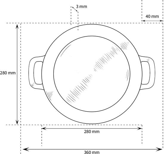 Combekk Gietijzeren Braadpan Ø28cm - 100% Gerecycled - PFAS vrij - Geschikt voor Inductie - 5,3L -Rood
