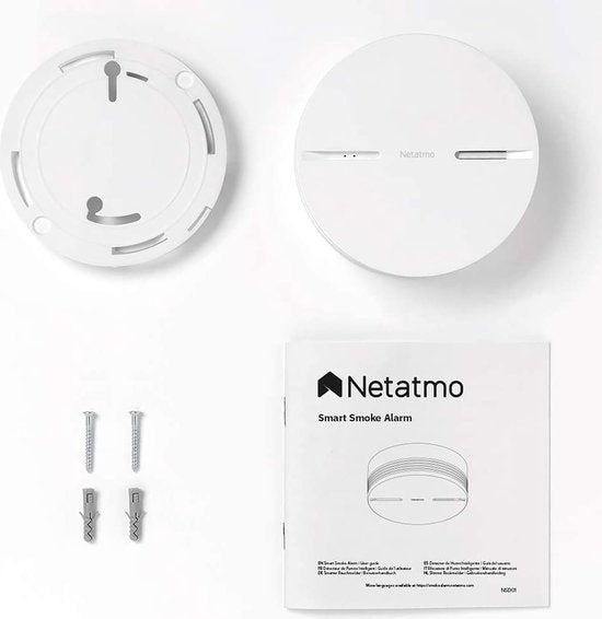 Netatmo Slimme Wi-Fi Rookmelder - Draadloos - Wit - Ø 10 cm