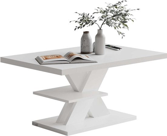 Casaria Salontafel Detroit - Extra Legblad 90x60x45cm - Wit