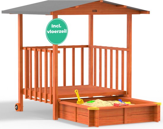 Spielwerk Zandbak - Hout Zonnedak UV 50+ Merle - 143x130x130cm