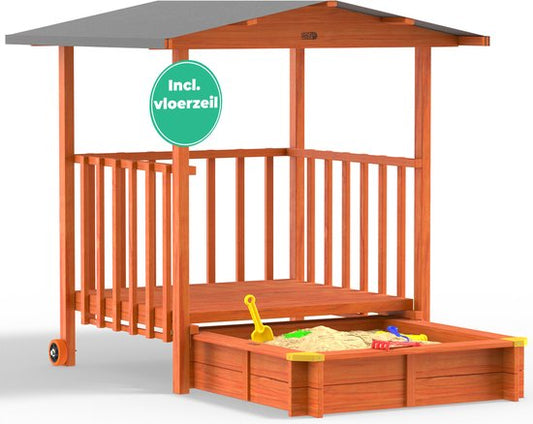 Spielwerk Zandbak - Hout Zonnedak UV 50+ Merle - 143x130x130cm