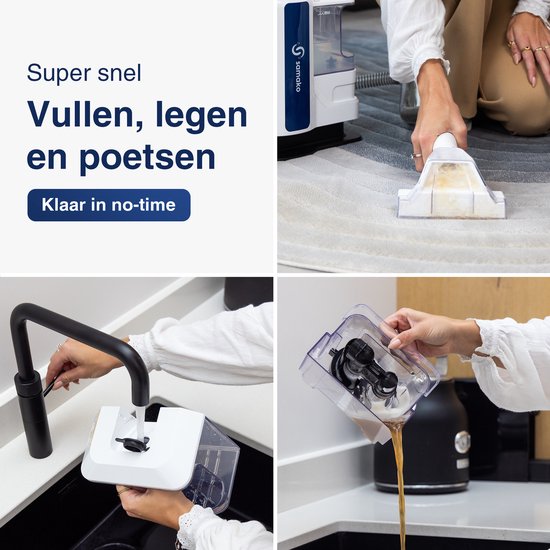 Samako Professionele Tapijtreiniger - Draagbare Vlekkenreiniger - Bankreiniger - Meubelreiniger - Stofzuiger -Tapijt - Met Extra Borstel