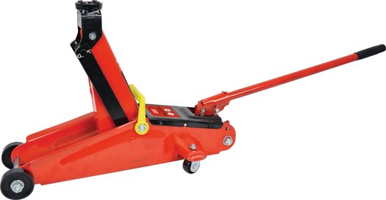 Carpoint Garagekrik – Verrijdbaar – Hydraulisch - Maximaal draagvermogen 2000KG - Hefhoogte van 130-380mm - Automatische veiligheidsklep - Lange pompstang – Zwenkwielen – Met TüV/GS product certificering