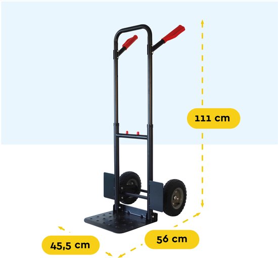 BRASQ Steekwagen - 200KG Draagvermogen - Transportkar - Transporthulp - Opvouwbaar