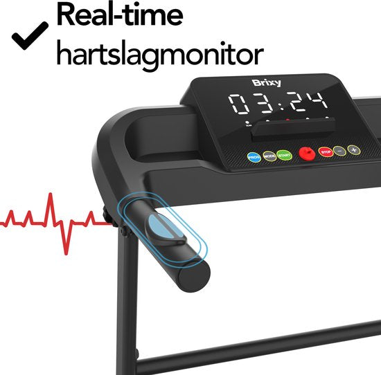 Brixy Loopband – Inklapbaar – Wandelband – 12 Programma’s – Tablethouder – Hellingsfunctie – Treadmill – 1–12 km/u