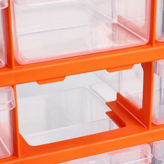 Monzana Assortimentskast - 18 Lades 47,5x38x16cm – Oranje Zwart