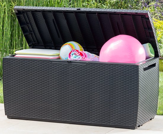 Keter Opberbox Capri - 305L Wielen Vergrendelbaar - Antraciet
