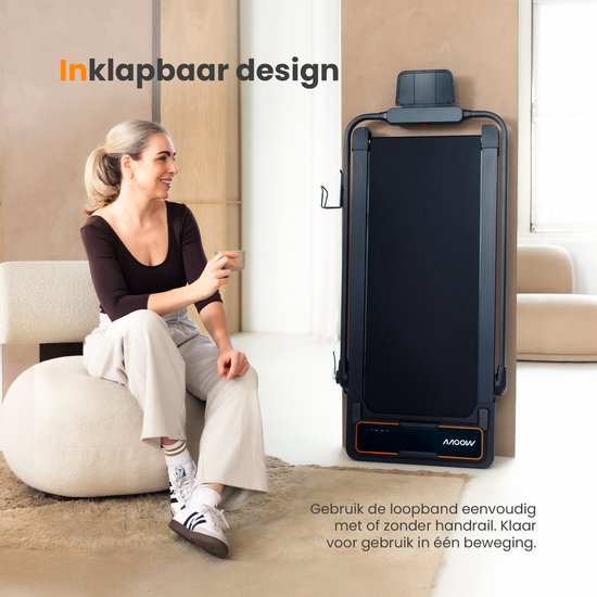Moovv SmartStep Pro v3 Loopband Inklapbaar - Walking Pad – Opvouwbare Wandelband - Treadmill 1-12 km/u – Incl. Accessoires