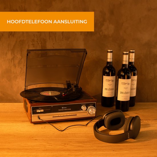 Denver Retro platenspeler - Ingebouwde Speakers - FM Radio - Auto-stop Functie - AUX - Phono - VPR190