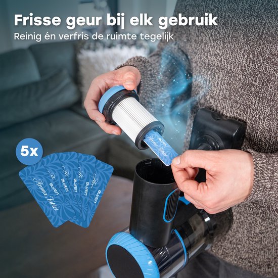 Ølven Steelstofzuiger CleanMax - Draadloos - 400W - Kruimeldief - 55Min Accu - Stofzuiger Zonder Zak - Aroma Functie