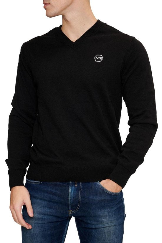 Mario Russo Pullover - Zwart - Maat XXL - Italiaanse Schnit - 85% Katoen Pullover