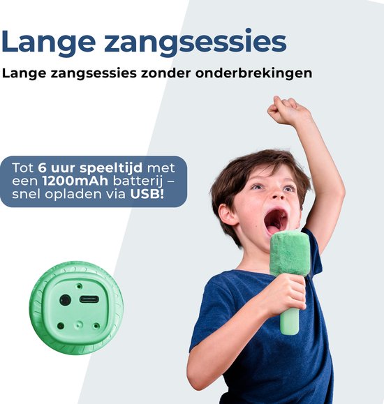 Denver Karaoke Microfoon Bluetooth – Draadloos – Speaker met Fluffy Afwerking – Karaoke Set – AUX - MicroSD – KMS30GN