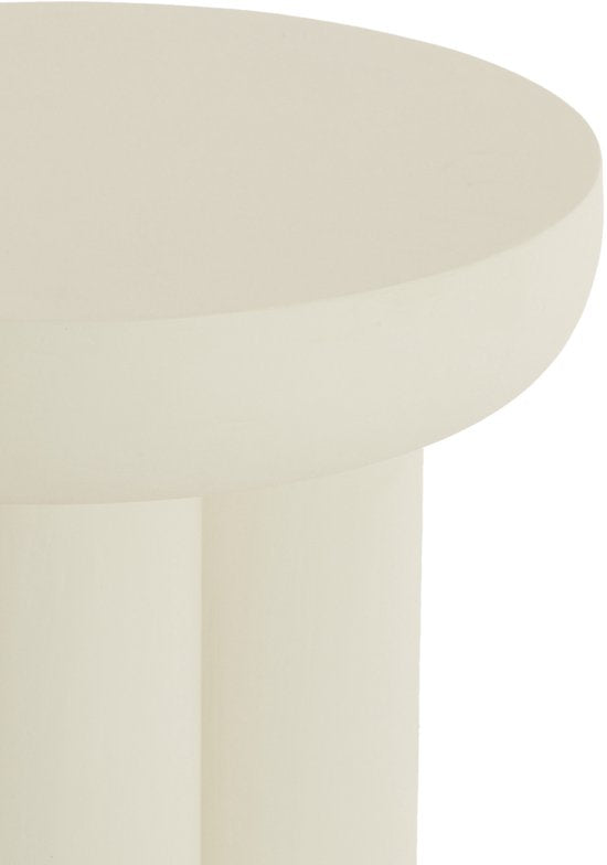 Light & Living bijzettafel ALI hout grijs bruin travertin zand – Ø45x50 cm