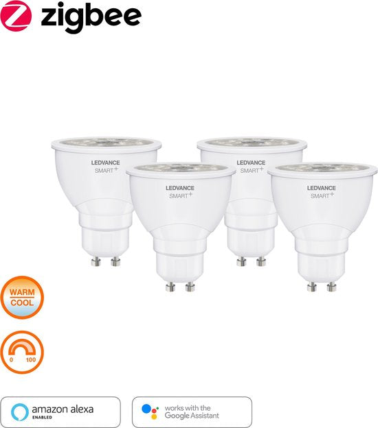 LEDVANCE LED reflectorlamp - Lampvoet: GU1- - instelbaar wit - 27--…65-- K - 5 W - mat - SMART+ Spot GU1- instelbaar wit