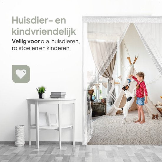 O'DADDY® Deurgordijn Deluxe FIBER - Magnetisch Vliegengordijn - Voor Nieuwbouw en Standaard Deuren - Eenvoudige Installatie - Deurhor Wit - 140x230 cm