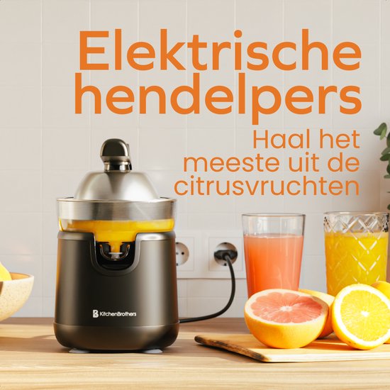 KitchenBrothers Citruspers - Met Uitloop en Handvat - 0.35L - Zwart