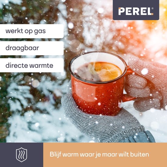 Perel Terrasverwarmer op gas, butaan of propaan, 4500 W