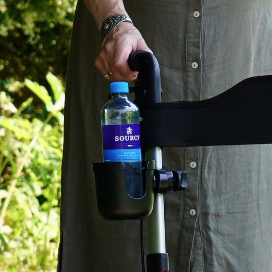Safe Life® universele Bekerhouder & Telefoonhouder – voor Rollator, Rolstoel, Kinderwagen & Meer