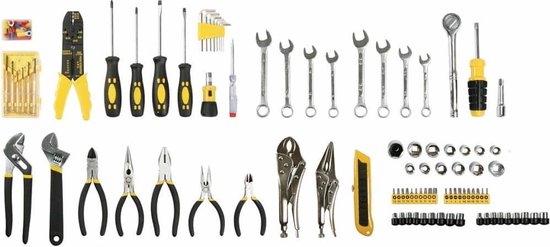 Toolland Gevulde gereedschapskoffer, 99-delig, inclusief inhoud, met 4 uitneembare inlays