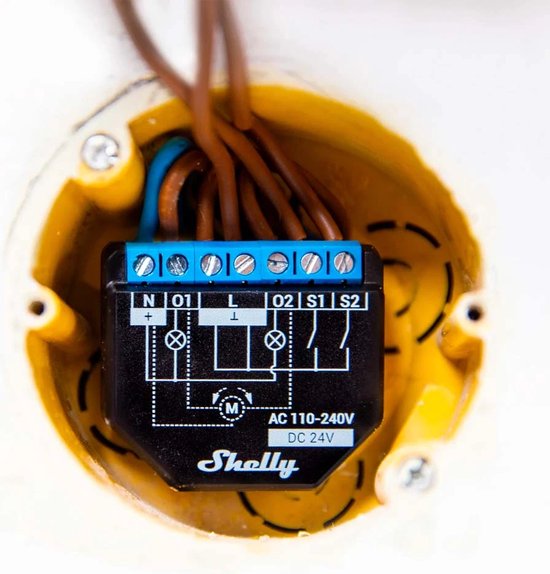 Shelly Plus 2PM WLAN Schakelaar - Wi-Fi Bluetooth - Zwart - 3 Stuks
