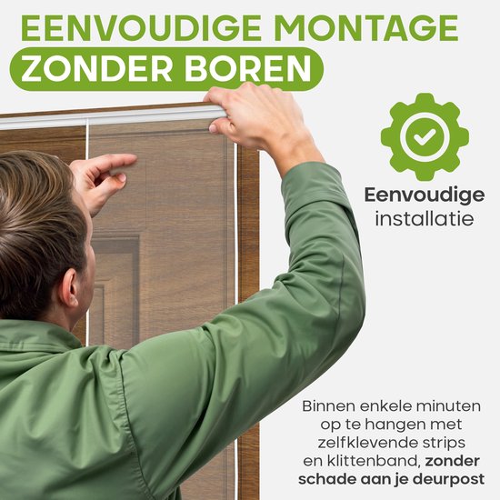 O'DADDY® Vliegengordijn Lamellenhor - 100x260 cm - Deurgordijn - Hordeur - Aanpasbaar Ontwerp - Glasvezel - Deurhor Wit