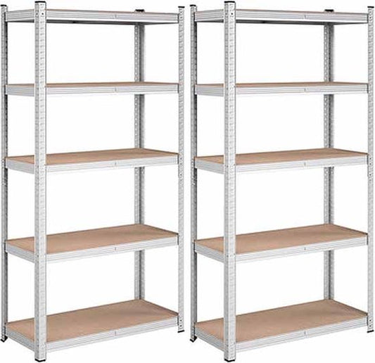 2x Profeco Heavy Duty opbergrek 180x90 cm - RVS stellingkast - 10 planken - Draagvermogen 175 kg per plank - Opbergkast garage & schuur