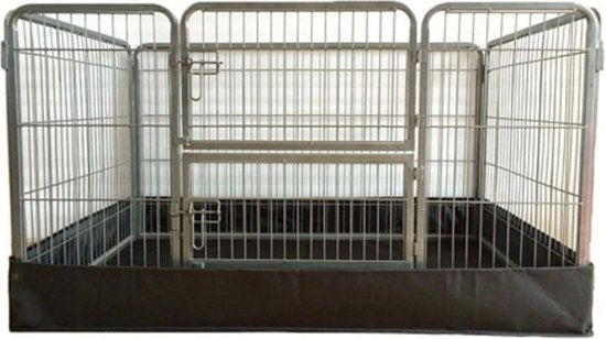 Topmast Puppyren Playpen Hondenbench Uitloopren Excellent + Dakpaneel 125 x 80 x 70 cm Hoog + Bodembescherming