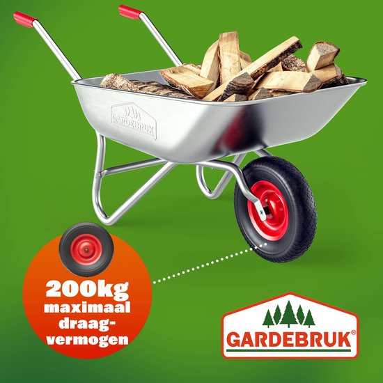 Gardebruk Kruiwagenwiel - Massief Rubber 200kg - 4.80/4.00-8 Ø 390 mm