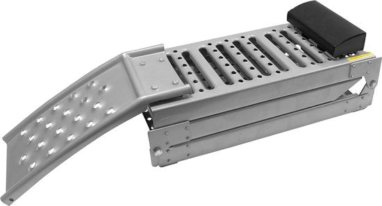 Carpoint Oprijplaat – Uitvouwbaar – Lengte 160-200cm - Breedte 25cm - Draagvermogen 250kg - Maximale oprijhoogte 55cm - Aluminium – Antislip
