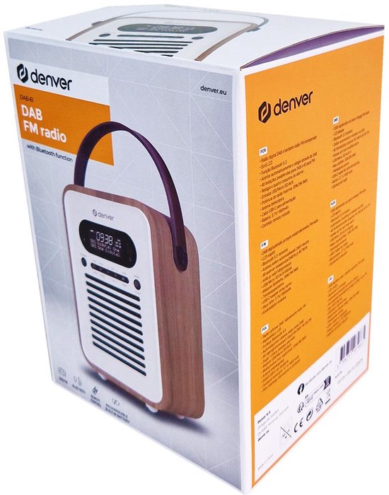 Denver Retro Radio - DAB+ - FM - Bluetooth - Wekker functie - Moederdag