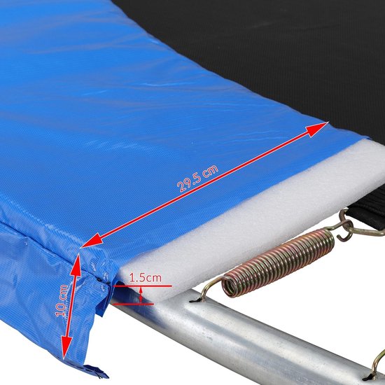 Monzana Trampoline Beschermrand - Doorsnede PVC UV Bestendig 366cm Blauw Tuin