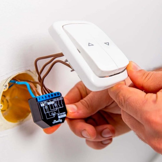 Shelly Plus 2PM WLAN Schakelaar - Wi-Fi Bluetooth - Zwart - 3 Stuks