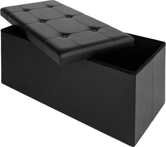 Casaria Opbergbank - 80x40x40cm 100L Kunstleer – Zwart