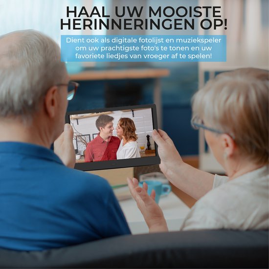 TTD® Dementieklok XXL 10 Inch met Extra Lange Kabel – Kalenderklok met Dag, Datum & Weer – Analoge & Digitale Weergaves – 20 Wekkers en 3 Medicijnalarmen - Wi-Fi – Voor Ouderen, Slechtzienden, Senioren en Alzheimer – Automatische Tijdsynchronisatie