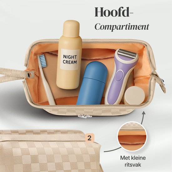 SC Travel Essentials - Toilettas en Make-up Organizer - Waterdicht en Compact - Geschikt voor Reis en Dagelijks Gebruik - Unisex - Goud