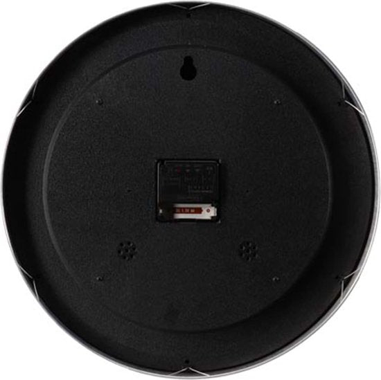 Perel Wandklok, rond, analoog, 35,5 cm, radiogestuurde tijdsaanduiding (DCF), met thermometer en hygrometer, aluminium, zilver