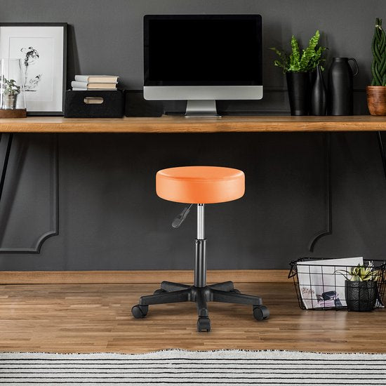 Casaria Verstelbare Draaikruk - 46/60cm Zithoogte – 1 Stuks Oranje