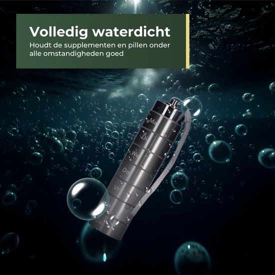 Gandria Pillendoos 7 Dagen - Uitneembaar Pillendoosje - Pillesdoosjes met 7 Compartimenten - Medicijndoos met Stevige Sluiting - Koker - Waterdicht - Grijs