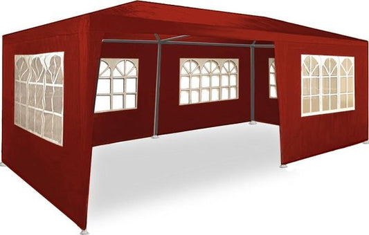Casaria Partytent - Paviljoen - 6 Zijwanden - Waterdicht - 300 x 600 cm - Rood