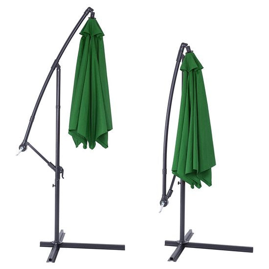 Kingsleeve Zweefparasol - Kantelbaar Handslinger Ø300cm UV 50+ - Groen