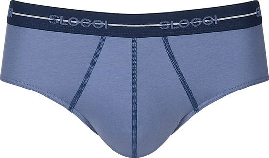 sloggi Start Midi 2-Pack Slip - Heren - Katoen/Elastaan - Regular Waist - Elastische Band - Blauw/Multi - Maat XL