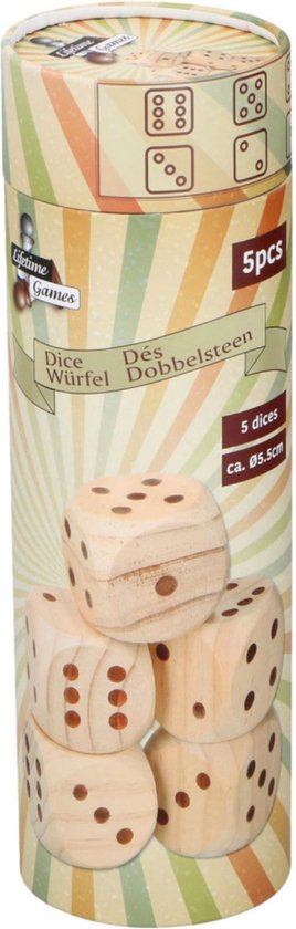 Lifetime Games Dobbelstenen Hout 5-delig