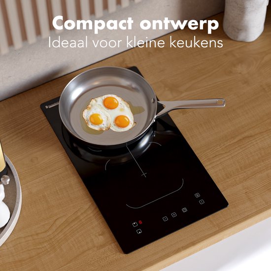 KitchenBrothers - Inductie Kookplaat - Tot 3300W - Zwart- 2 Zone -52x30x5,8 cm