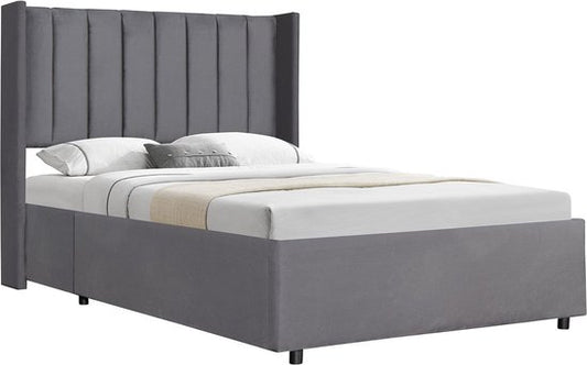 Juskys – Polsterbed Savona – 120 x 200 cm – Voorzien Van Opbergruimte Met Gasdrukveer En Gecapitonneerd Hoofdbord – Voor Slaapkamer En Tienerkamer – Donkergrijs Fluweel