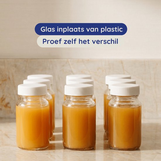 Safecourt Kitchen Glazen Sapflesjes – 100% puur sap, zonder PFAS of microplastics - 6 stuks x 60ml